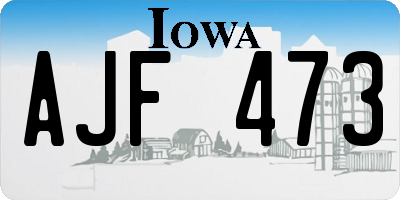 IA license plate AJF473