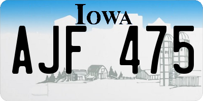 IA license plate AJF475