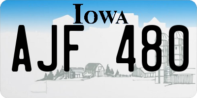 IA license plate AJF480
