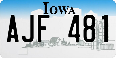 IA license plate AJF481