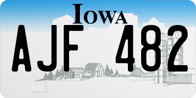 IA license plate AJF482