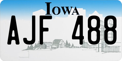 IA license plate AJF488