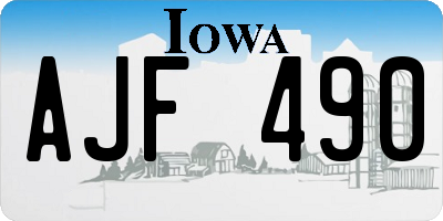IA license plate AJF490