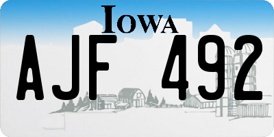 IA license plate AJF492
