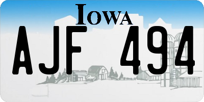 IA license plate AJF494