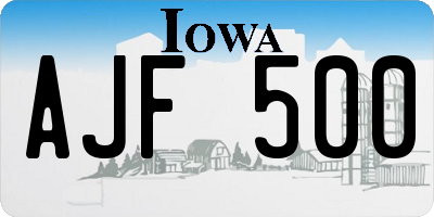 IA license plate AJF500