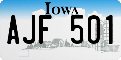 IA license plate AJF501