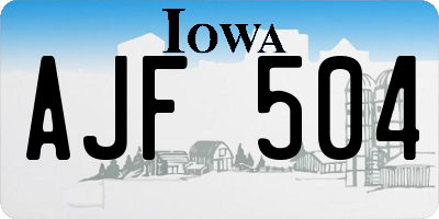 IA license plate AJF504