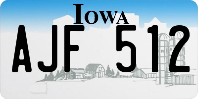 IA license plate AJF512