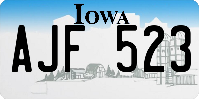 IA license plate AJF523