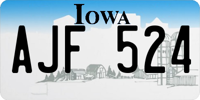 IA license plate AJF524