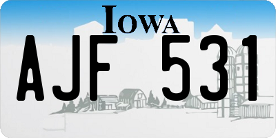 IA license plate AJF531