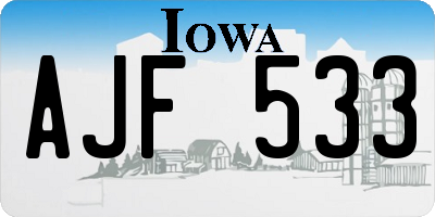 IA license plate AJF533