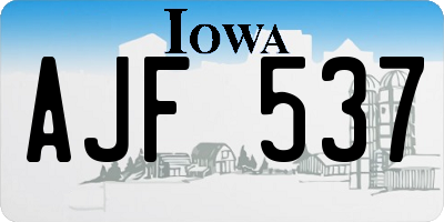 IA license plate AJF537