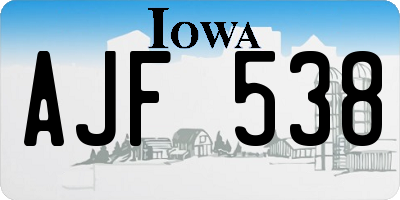 IA license plate AJF538