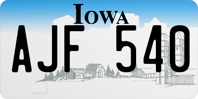 IA license plate AJF540
