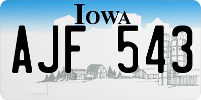 IA license plate AJF543