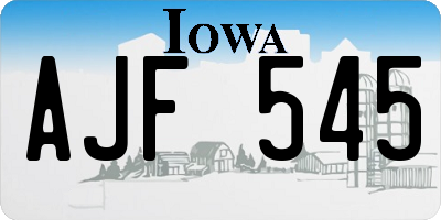 IA license plate AJF545