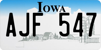 IA license plate AJF547
