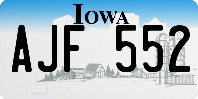 IA license plate AJF552