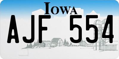 IA license plate AJF554