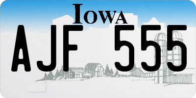 IA license plate AJF555