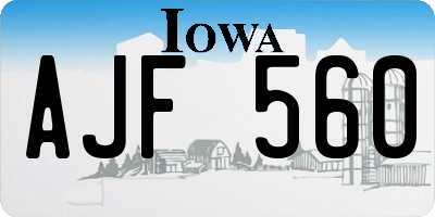 IA license plate AJF560