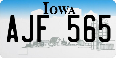 IA license plate AJF565