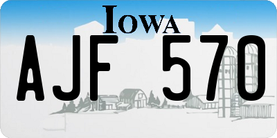IA license plate AJF570