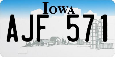 IA license plate AJF571