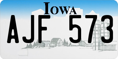 IA license plate AJF573