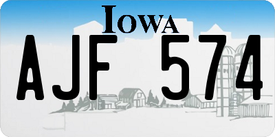 IA license plate AJF574