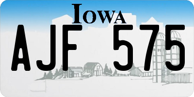 IA license plate AJF575