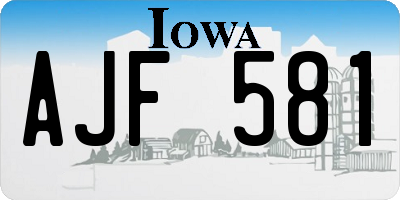 IA license plate AJF581