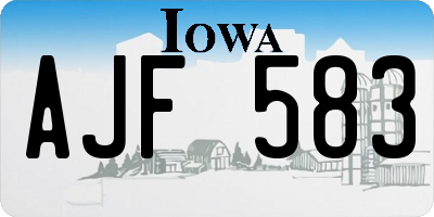 IA license plate AJF583