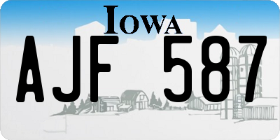 IA license plate AJF587