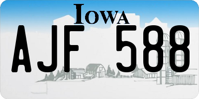 IA license plate AJF588