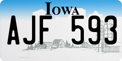 IA license plate AJF593