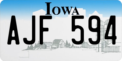 IA license plate AJF594