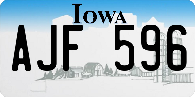 IA license plate AJF596