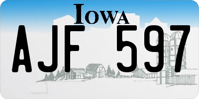 IA license plate AJF597