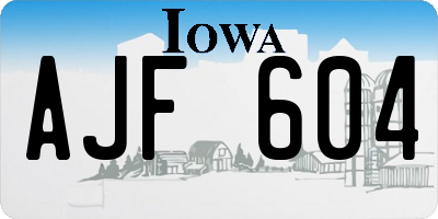 IA license plate AJF604