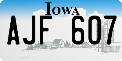 IA license plate AJF607
