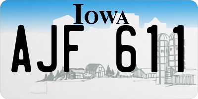 IA license plate AJF611