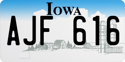 IA license plate AJF616