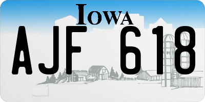 IA license plate AJF618