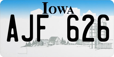 IA license plate AJF626