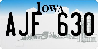 IA license plate AJF630