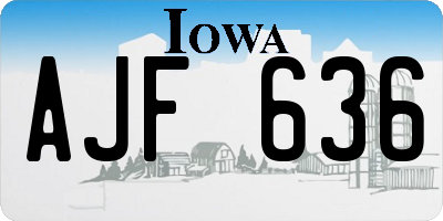 IA license plate AJF636