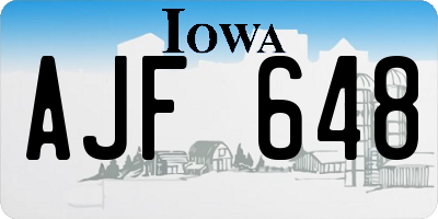 IA license plate AJF648